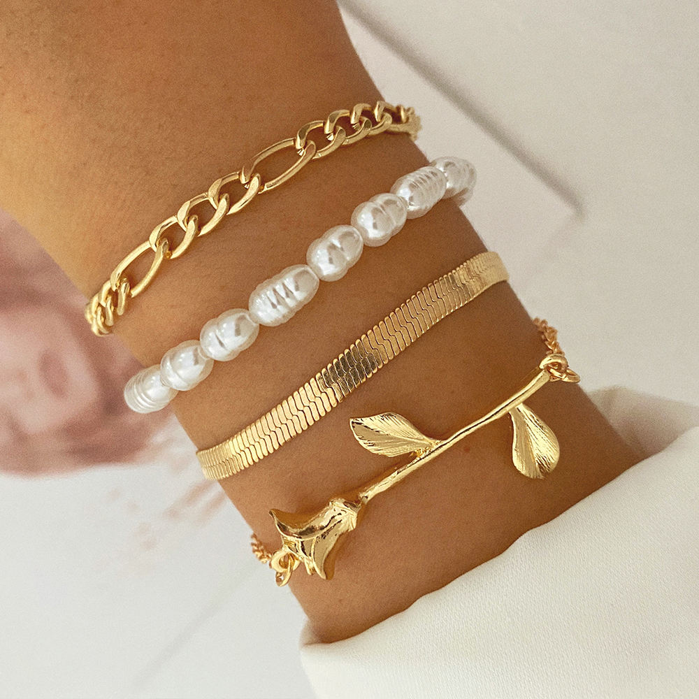 Golden Bloom Bracelet Set