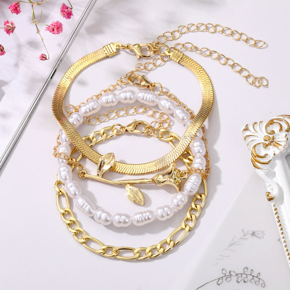 Golden Bloom Bracelet Set