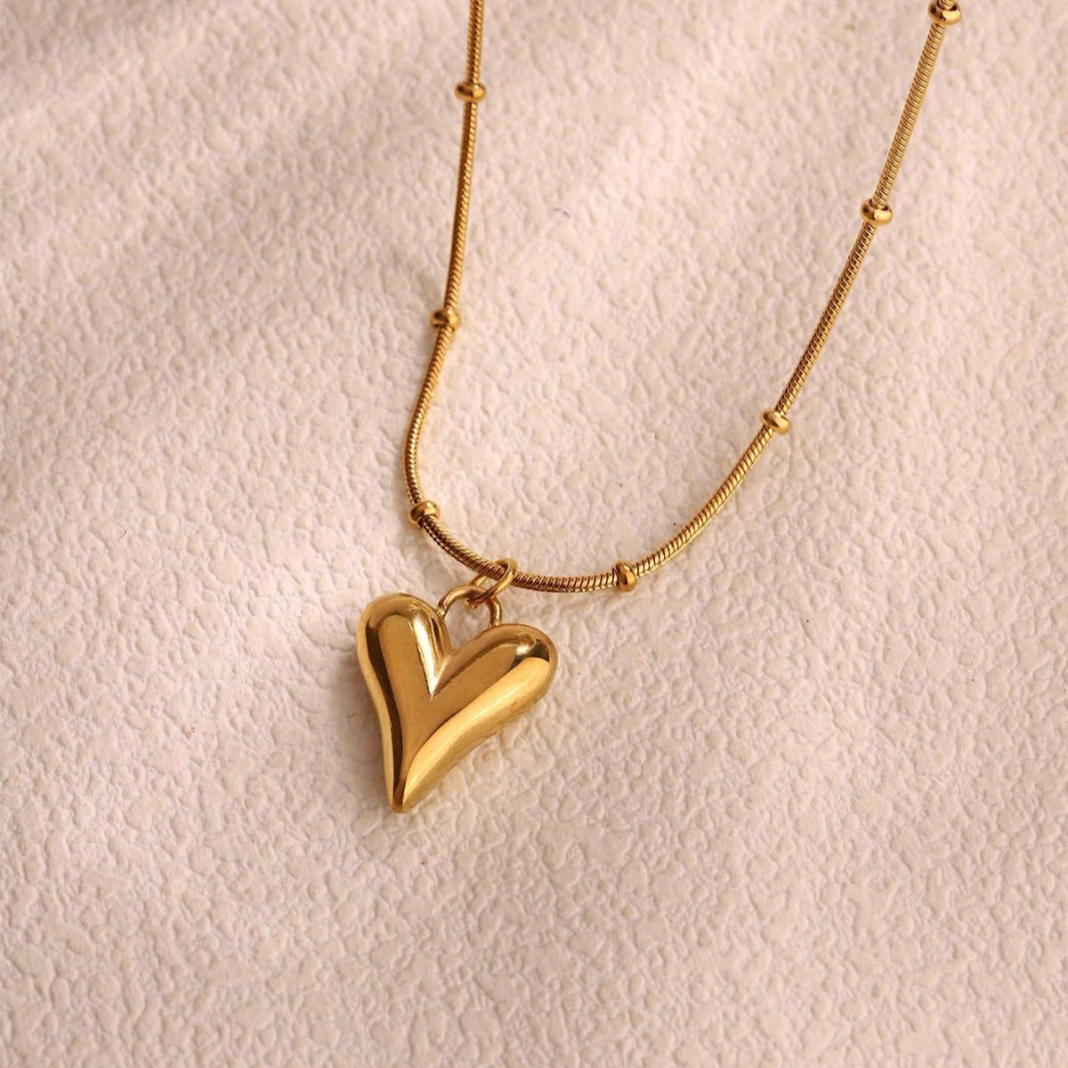 Golden Love Drop Heart Necklace