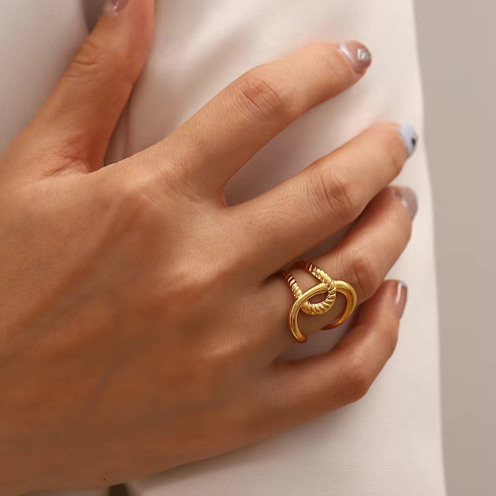 Golden Knot Statement Ring